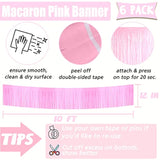 6 Pack 10 Feet Foil Fringe Garland Metallic Tinsel Banner Wall Hanging Curtain Streamers Backdrop For Parade Floats Bachelorette Wedding Birthday Party Thanksgiving Christmas Decorations(Pink)
