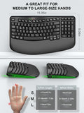 Ergonomic Wireless Keyboard With Wrist Rest, Wave Keys, Comfortable Natural Typing, 2.4Ghz Ergo Wireless Usb Computer Keyboard For Large Hands, Windows, Mac, Laptop, Pc