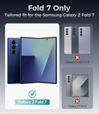 for  Galaxy Z Fold 7 Case with Privacy Screen Protector, Kickstand & Hinge Protection Rugged Hard 360° Full Body Protective Phone Cover Case