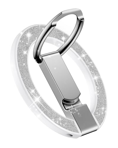 Magnetic Phone Stand with Ring Holder for iPhone 17e, MagSafe Finger Ring Magnet Grip, Adjustable Kickstand Loop for Phone Case, iPhone 17 Pro Stand