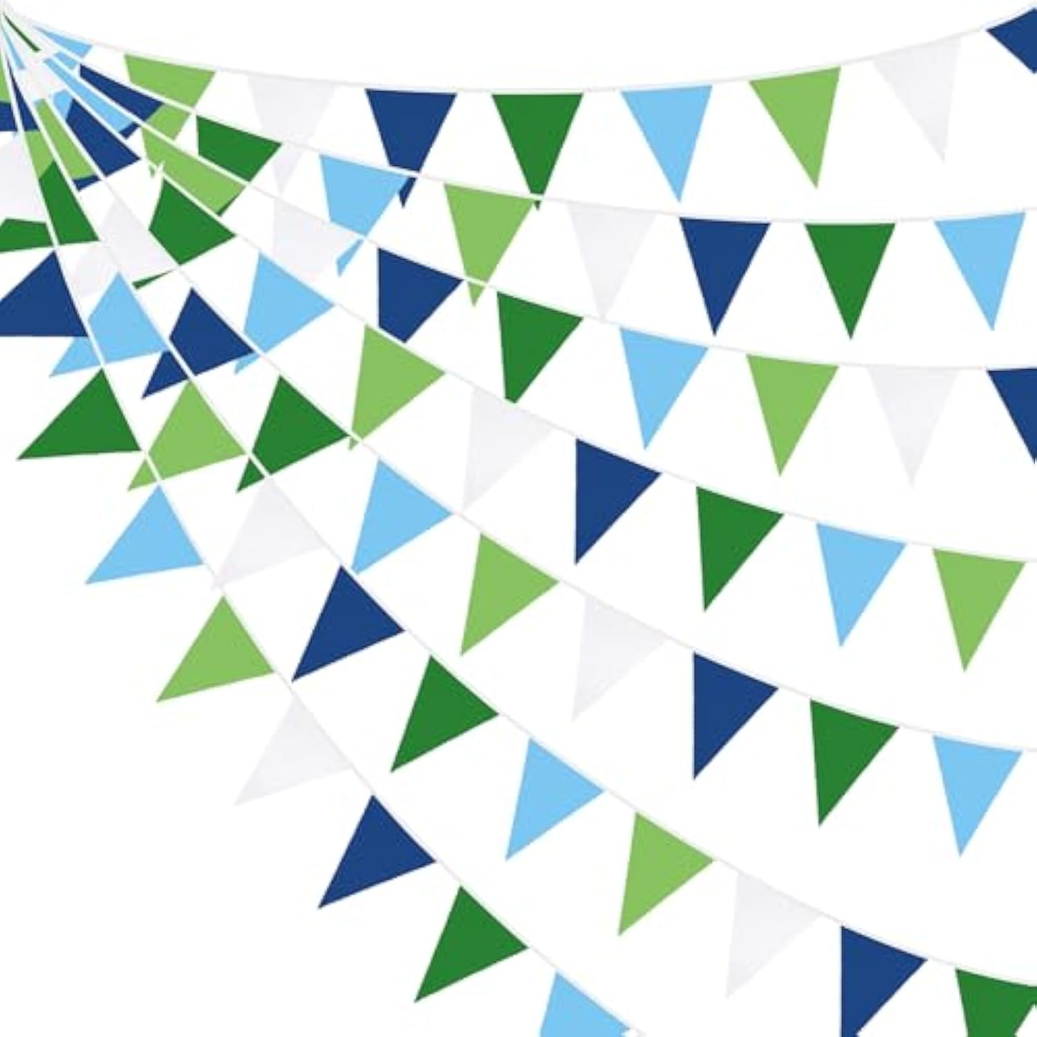 32ft Blue & Green Golf Party Triangle Banner for Birthday, Baby Shower & Events