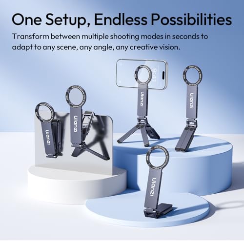 MA58 Magnetic Phone Tripod for iPhone with Hard Drive Enclosure, 360° Rotation, Uka Arca-Swiss Mount, 1/4" Mount, Fits SSD 2230/2242, Foldable