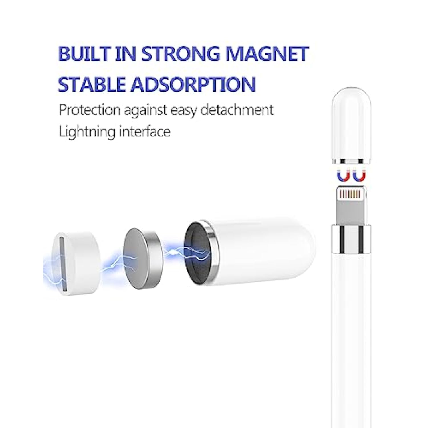Apple Pencil 1st Gen 4-Pack Magnetic Replacement Caps for iPad and Pro
