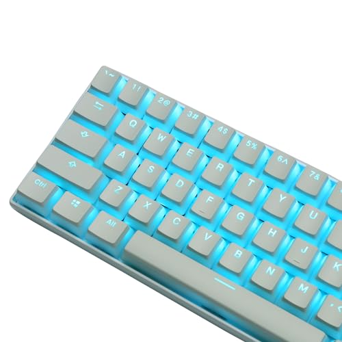 White Pudding Keycaps Backlit Pbt Doubleshot Cherry Mx Keyset Oem Profile For Us Uk Layout 61 68 84 87 104 108 Mx Switches Mechanical Keyboard(White)