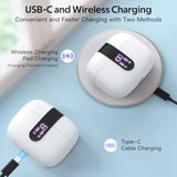 Wireless Earbuds, 60H Playtime, LED Display, Wireless Charging, IPX5, Mic