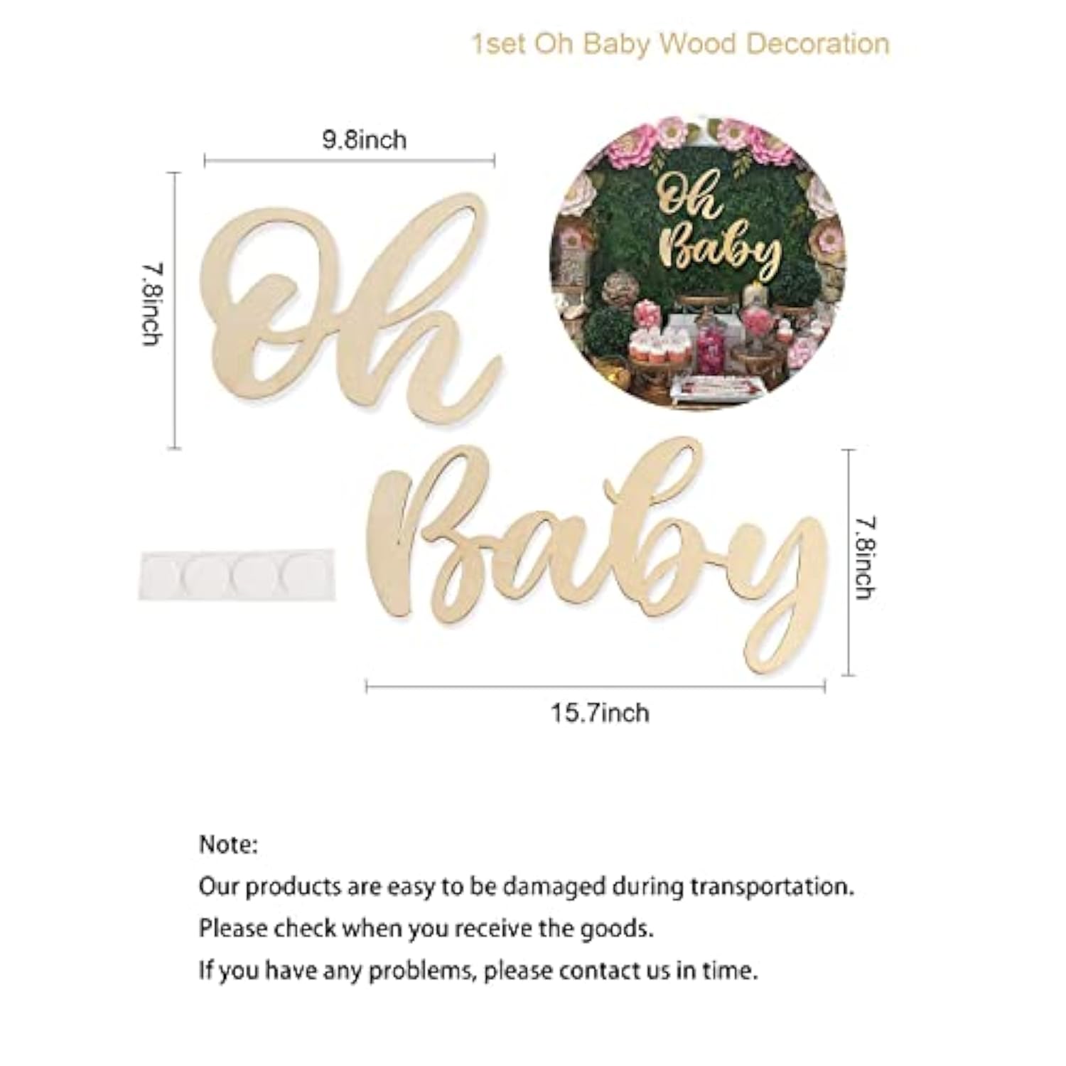 Wood Baby Sign Baby Shower Banner For 1St Birthday Backdrop, Party Sign Wooden Cutout Nursery Decor,Party Banner Event Decorations For Gender Reveal Backdrop Announcements