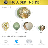 Sweet Baby Co. Sage Green Balloon Garland Kit For Neutral Arch With Ma