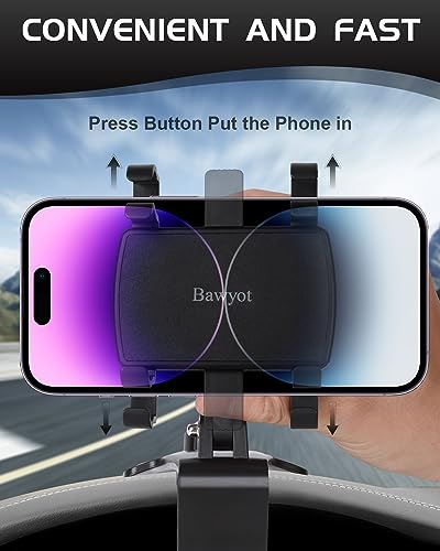 Car Phone Holder Dashboard Phone Mount 360 Degree Rotation Multifunctional Clip Design Car Universal Phone Mount Compatible with 4-7 inch cellphones