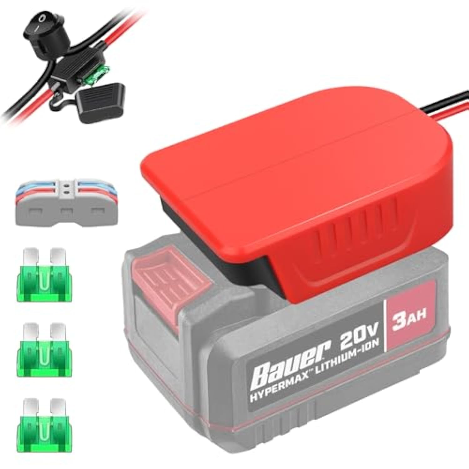 2 Pack Power Wheel For Milwaukee M18 18V Battery Adapter, Power Wheel Battery Converter Kit With Fuses & 14Awg Wire & Control Switch Use For Diy Ride On Cars, Modified Rc Toys, Rc Truck, Robotics