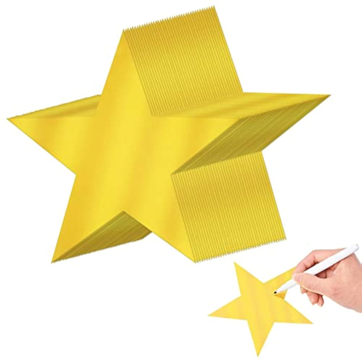40 Pcs Metallic Star Cutouts Double Printed Paper Stars Decoration For Wedding Movie Night Party Supplies Bulletin Board Classroom Wall Decorations (Gold)
