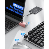 3 Ports USB 3.0 Adapter, USB Hub with 1 USB 3.0 and 2 USB 2.0 Port, Portable USB Port Splitter for Keyborad, Mobile Hard Disk, U Disk, Camera, Mouse,etc (Pink)