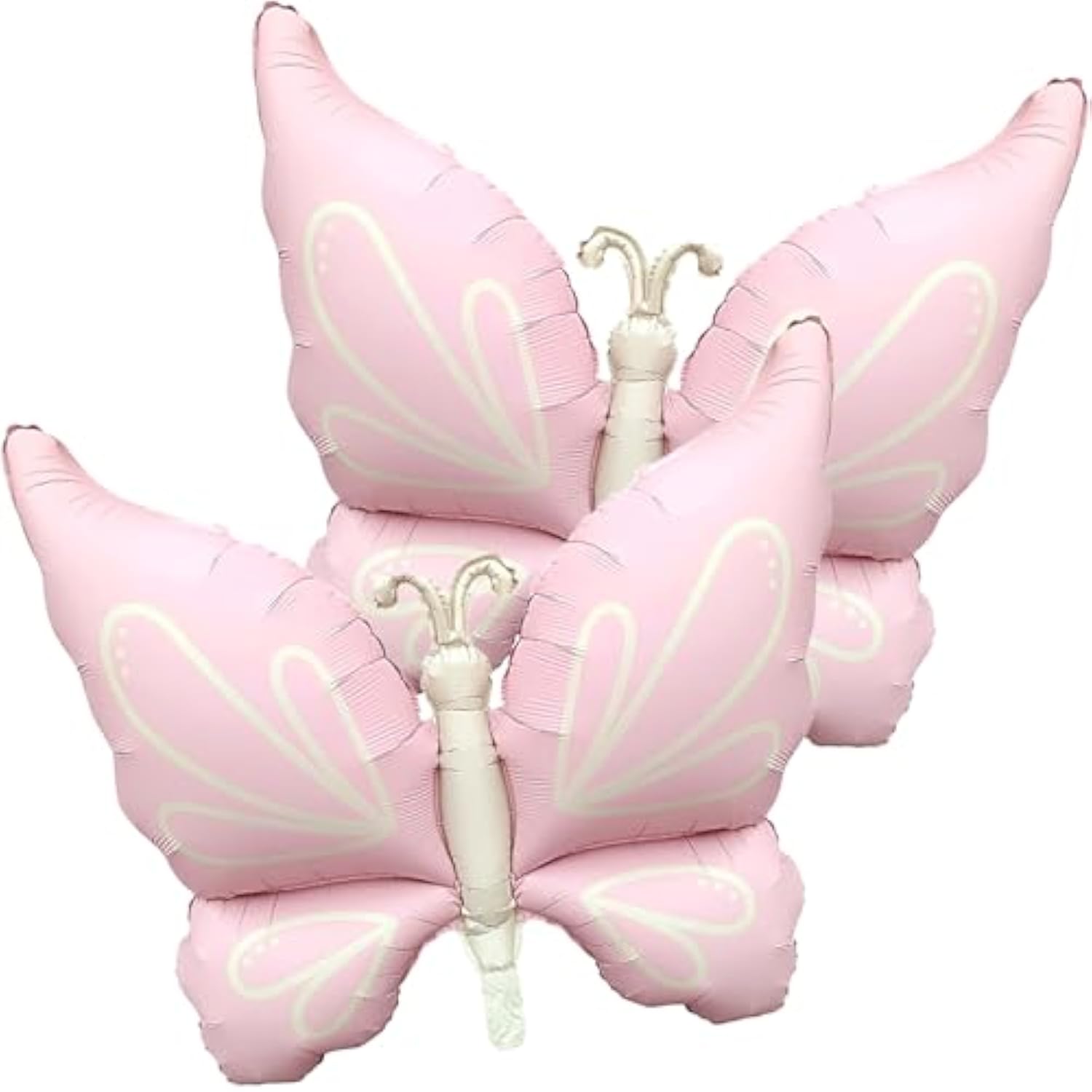 Butterfly Foil Balloons,37Inch Pink Mylar Helium Balloons For Butterfly Theme Girls Birthday Baby Shower Wedding Spring And Summer Party Decorations Supplies Pack Of 2