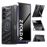 Magnetic For Samsung Z-Fold-6 Case: Armor Phone Case [Compatible With Magsafe][Privacy Screen Protector][Hinge Protection][Dual Kickstand] Shockproof Tpu+Pc Cover For Zfold 6 5G 2024