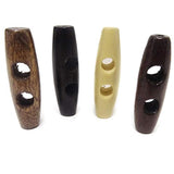 40Pcs 2 Holes Olive Shape Sewing Wood Toggle Buttons For Clothes