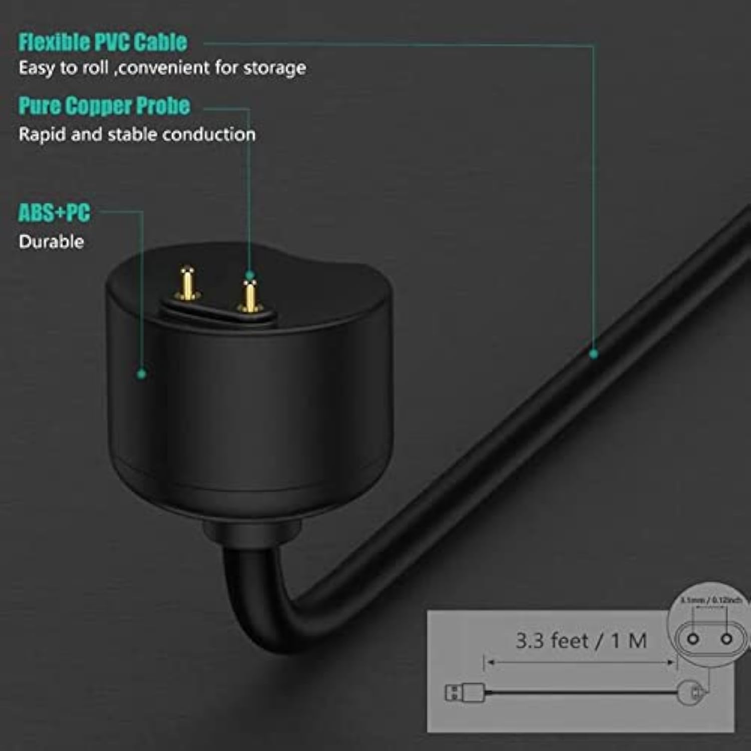 Usb Charger Compatible For Mi Band 5 6 7 5Nfc 6Nfc For Band 5, 3.3Ft Magnetic Charging Cable, 5V 1A Replacement Usb Cord