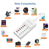 Usb Charging Station 50W10A 12 Ports Multiple Charging Block, Usb C Strip For Iphone 13/14/15/16/Smartphone/Tablet/Watch/Headphones And Multiple Charger Plug