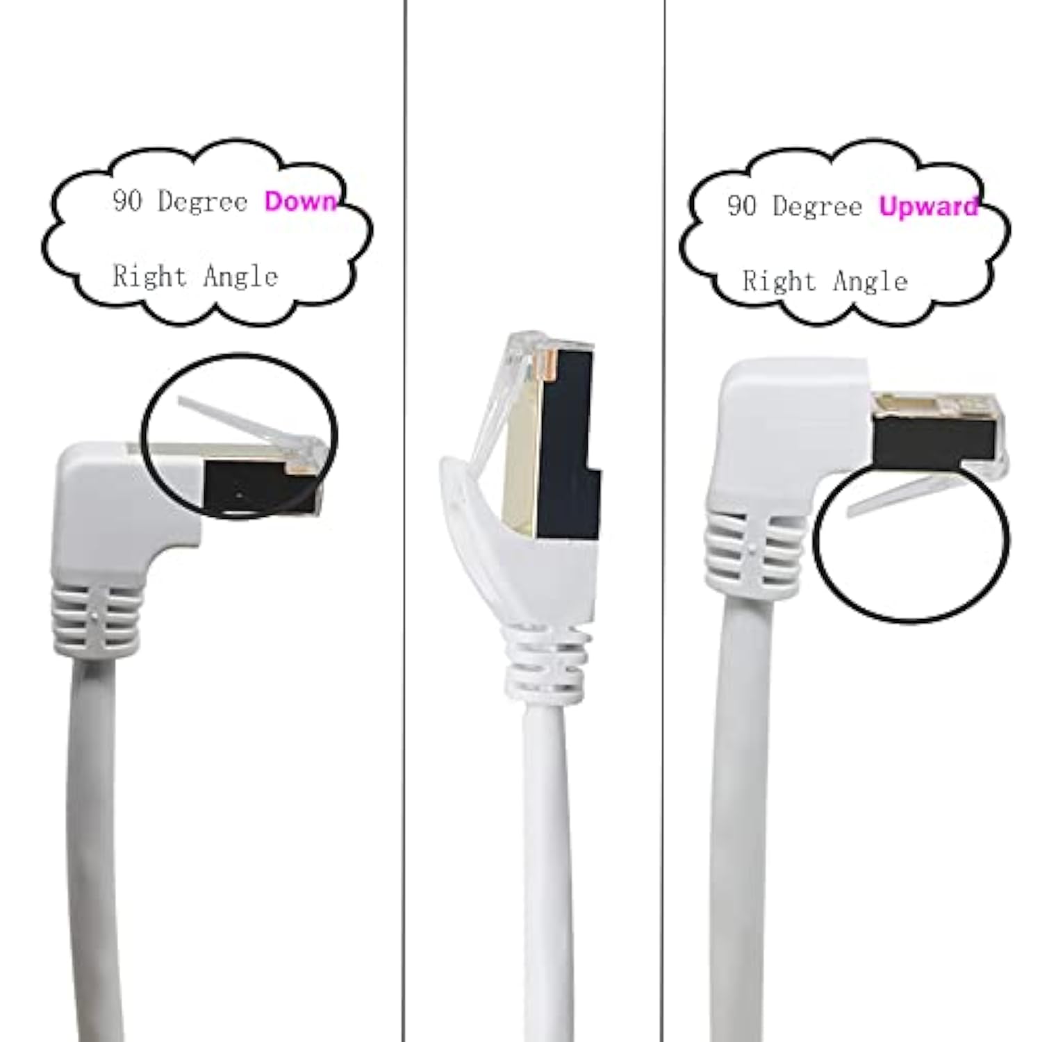 Cat6 Ethernet Cable 90 Degree Downward Right Angle, Cat6 Right Angle Ethernet