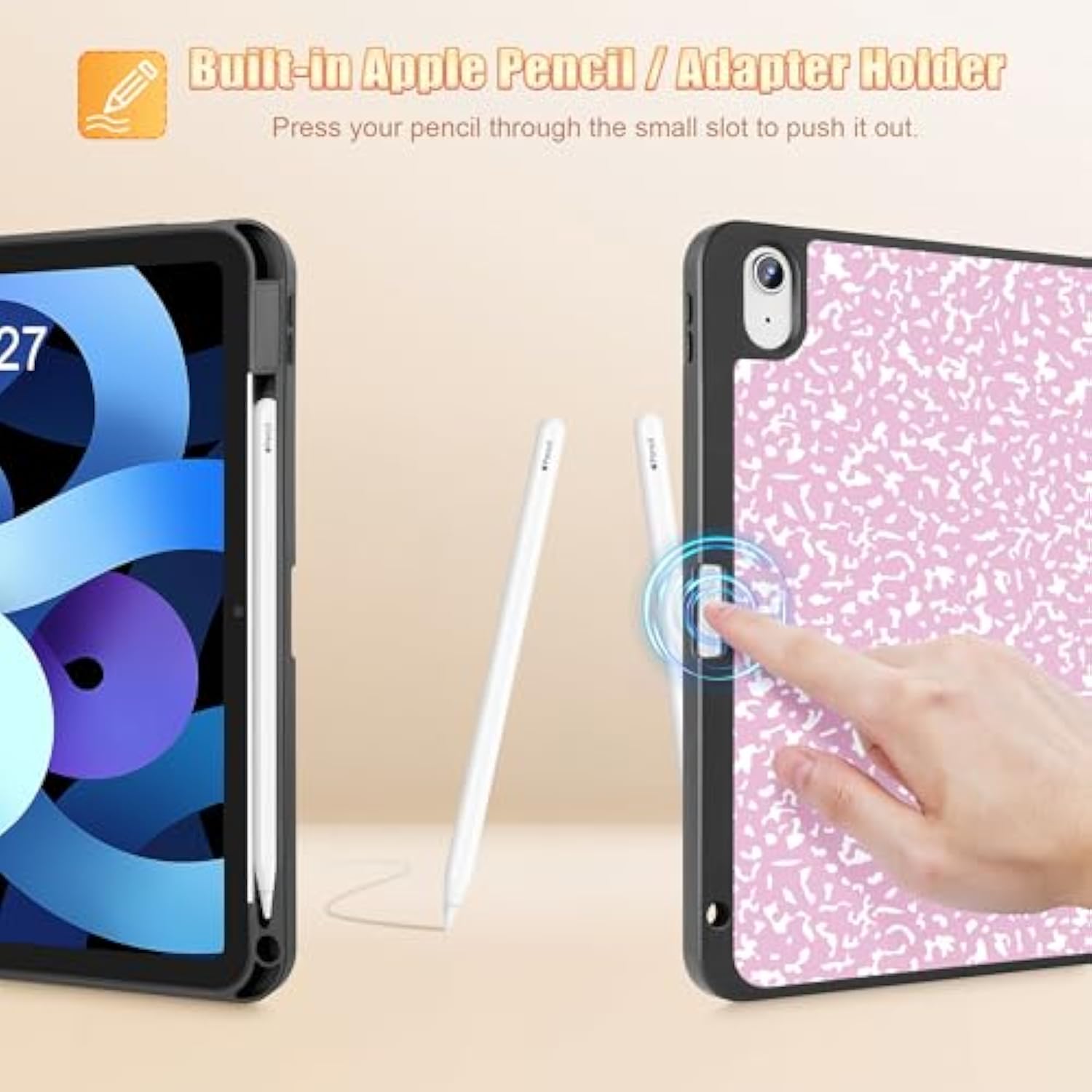 Case For Ipad Air 10.9 Inch 5Th Generation 2022 Release With Pencil Holder, Fu