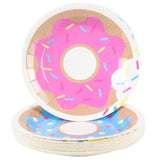 50 Pcs Donut 7 Inch Disposable Paper Dessert Plates For Donut Birthday Party Decoration (Donut)