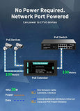 1 In 2 Out Gigabit Poe Extender, 2 Port Poe Repeater 100 Meters(328 Ft),Ieee 802.3Af/At Power Over Ethernet Poe Splitter To 2 Poe Devices Like Ip Cameras, Ip Phone, Wireless Ap