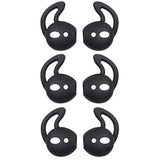 Air Pods Earbuds Hook Covers - Anti-Slip Silicone Ear Tips Compatible With Air Pods 2 & 1, 3 Pairs Black