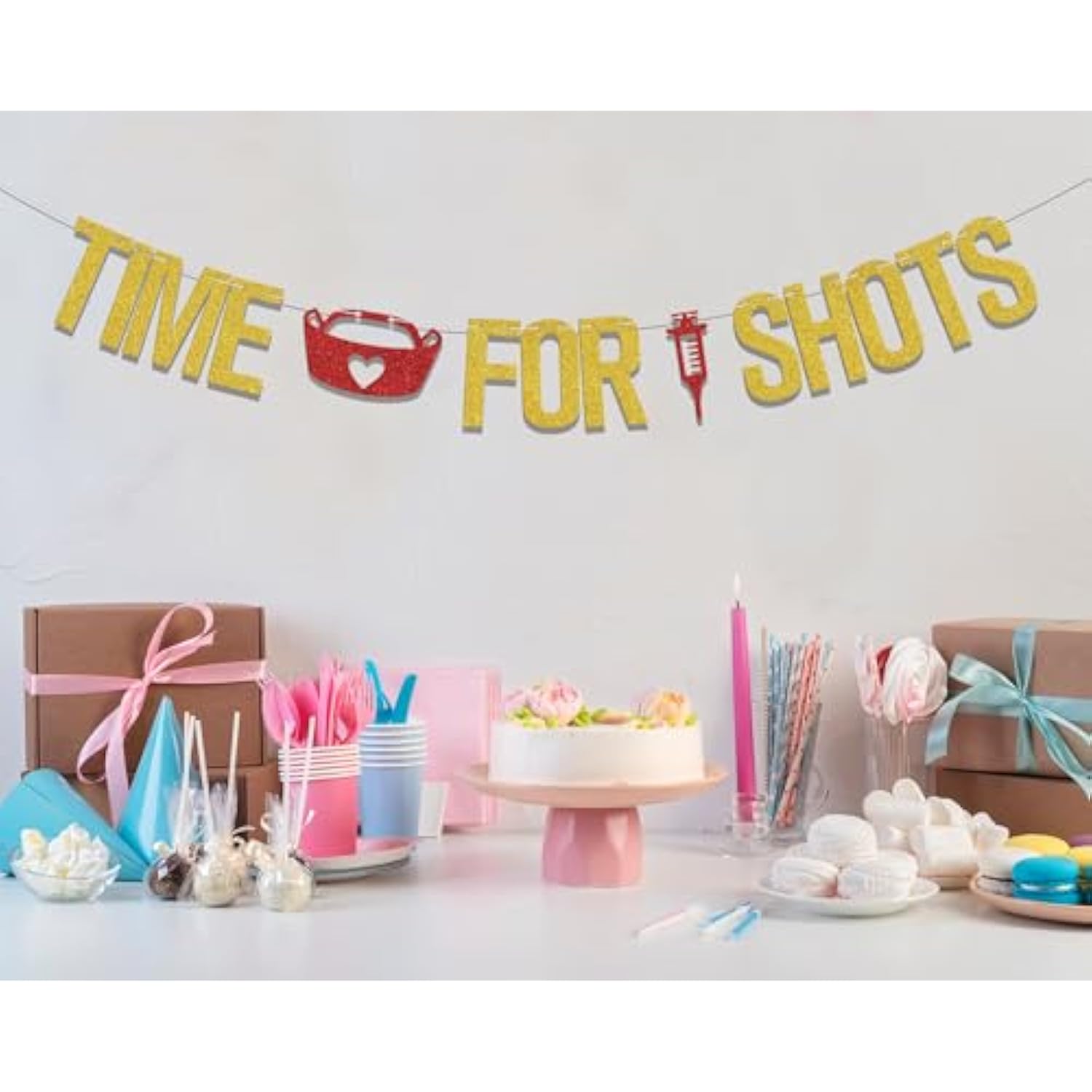Time For Shots Banner,Nurses Call The Shots Banner,Nurse Graduation Party Decorations,Congrats Future Nurse Party Decor,I Will Stab You,2025 Nursing School Survivor Graduation Party Supplies Gold Red