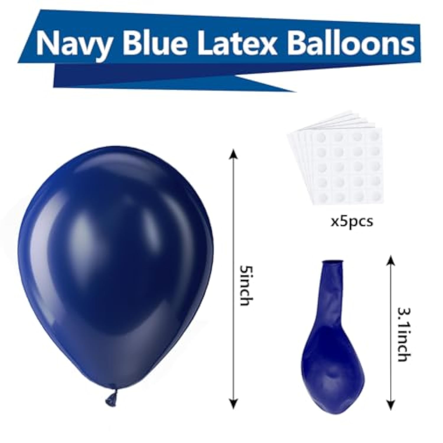 Navy Blue Latex Party Balloons - 150 Pack 5 Inch Matte Small Dark Blue Helium Balloons For Birthday Baby Shower Graduation Wedding Party Decorations
