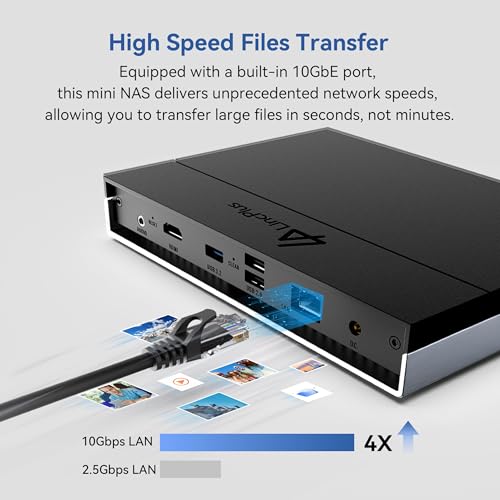 Lincstation N2 6-Bay Nas Storage - Intel N100 4-Core Processor, 10Gbe, 16Gb Lpddr5 Ram, 128G Emmc, 2X2.5 Sata Hdd + 4Xm.2 Nvme Slots, 2-Year , 4K Hdmi | Network Attached Storage (Diskless)