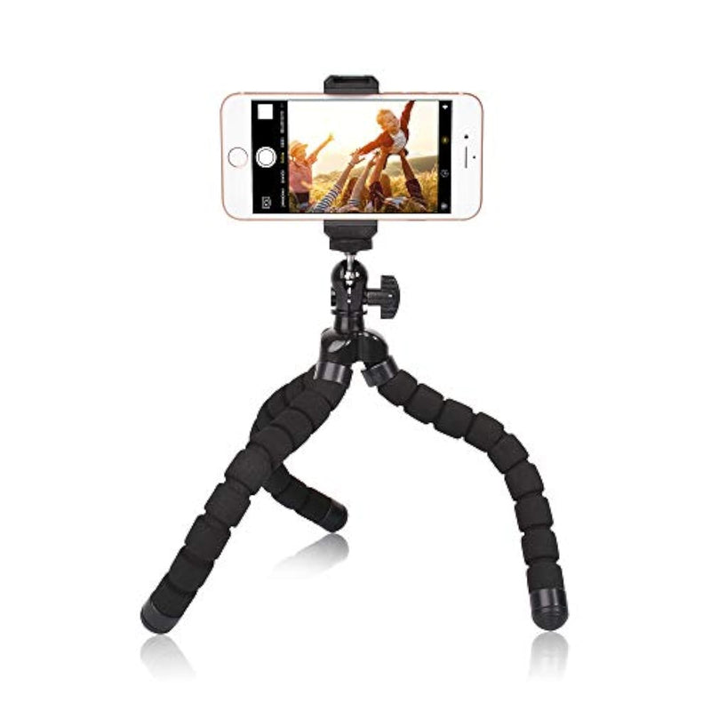 Phone Mini Tripod, Premium Flexible Mobile Phone Tripod Stand Compatible With Iphone Samsung Go Pro, Small Digital Camera, Black