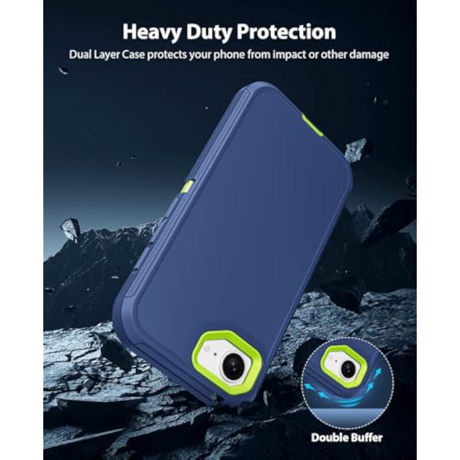 Heavy Duty Rugged Shockproof Case for iPhone 17e 5G - Blue/Green