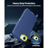 Heavy Duty Rugged Shockproof Case for iPhone 17e 5G - Blue/Green