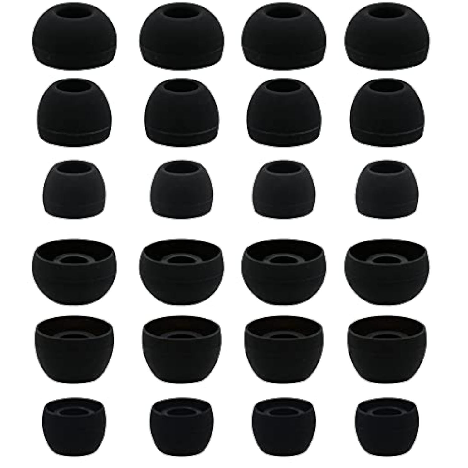 12 Pairs Silicone Replacement Earbud Ear Buds Tips Compatible With Skullcandy Sesh Evo And Other 3.8Mm To 5.5Mm Nozzle Earbuds Earphones, S/M/L Black