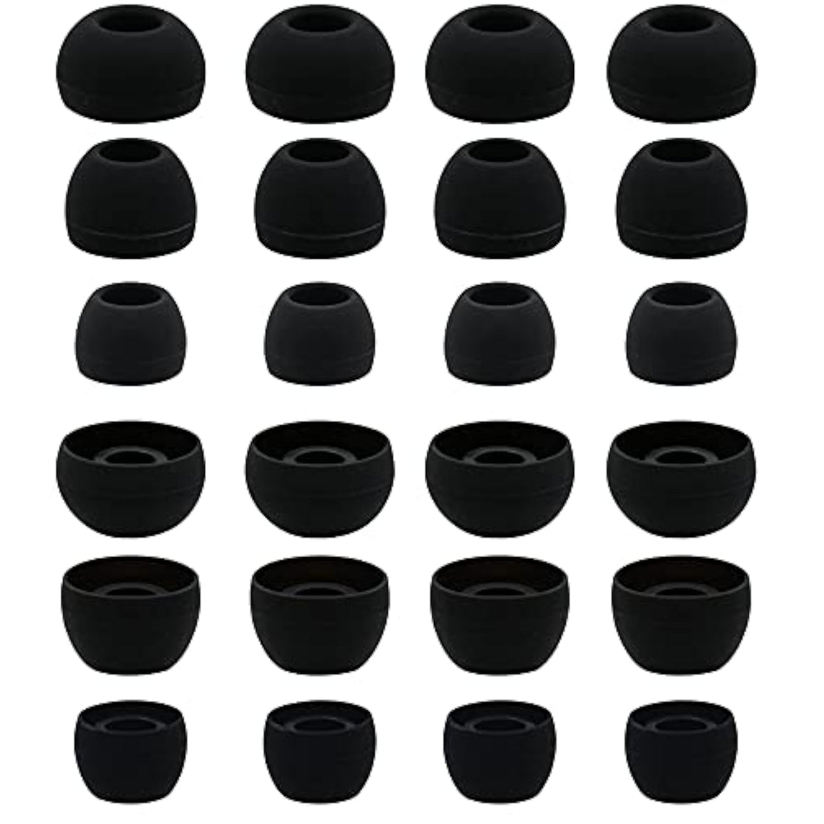 12 Pairs Silicone Replacement Earbud Ear Buds Tips Compatible With Skullcandy Sesh Evo And Other 3.8Mm To 5.5Mm Nozzle Earbuds Earphones, S/M/L Black