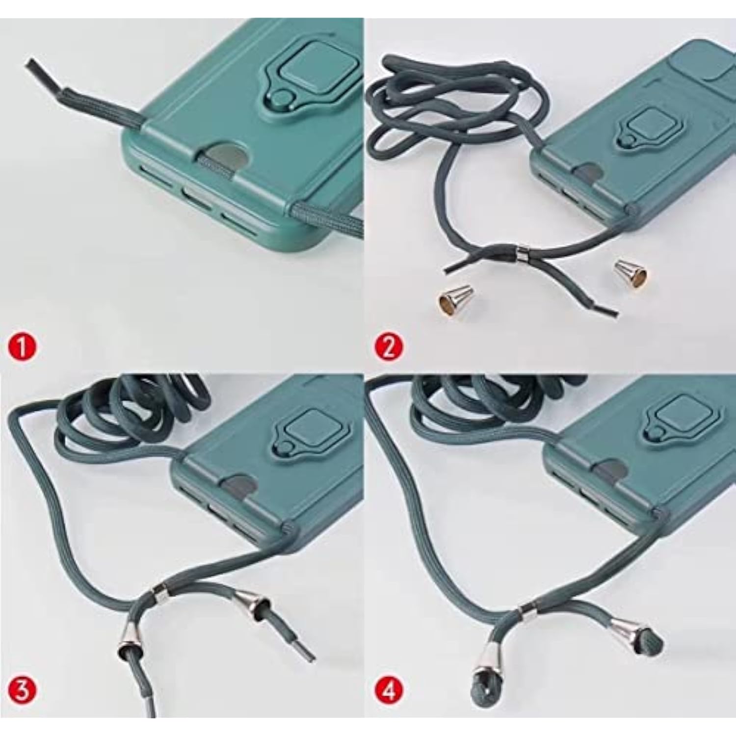 Crossbody Strap Case For Samsung Galaxy A16 4G / 5G With Card Holder Magnetic Ring Kickstand, Adjustable Lanyard Silicone Shockproof Camera Cover For Samsung Galaxy A16 4G / 5G 6.7". Black