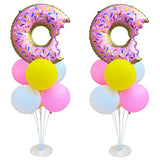 Donut Balloon Centerpiece Kit – 2 Stands with Foil & Pastel Balloons for Party Decor