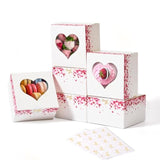 4-Inch Kids Valentines Cookie Boxes 25 Pcs Heart - Bakery Treat Boxes For Mothers Day Gifting, Wedding To-Go Containers For Favors Cake Slice, Macarons, Donuts 4X4X2.5