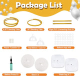 9.35Ft & 6Ft Gold Balloon Arch Stand, Free Bending Shape Balloon Arch Kit, Half Arch Balloon Stand With Base For Floor, Ideal For Wedding Birthday Baby Shower Graduation 4Th Of July Decoration