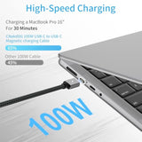 100W Magnetic Fast Charging Cable, Usb C To Usb C Cable(2 Pack,5/6.6Ft), 480Mbps Data Transfer, For Macbook Pro/Air, Iphone 16 15 Pro Max, Ipad, Galaxy S22 Ultra, Pixel