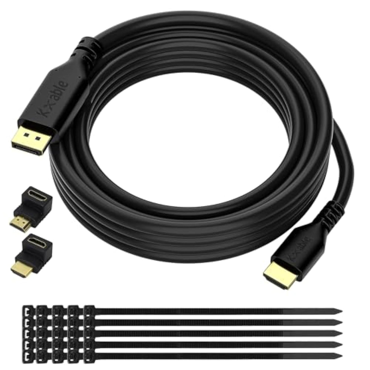 4K Displayport To Hdmi Cable 50 Feet, 24Awg Bare Copper Wires, Dp To Hdmi Male