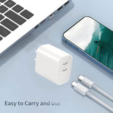 Usb C Charger Block?Dual Port Wall Chargers?Fast Type C Charger Compatible For Iphone17/16Promax/16Pro/16/16Plus/15/15Pro/15Promax/15Plus/14/13/12/Xs Max/Xr/Sansun [2 Pack]