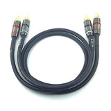 RCA Male to RCA Male Stereo Audio Cable,Suitable for Home Theater, Amplifier, HDTV, Game Console, Hi-Fi System. 2Pack 2Feet