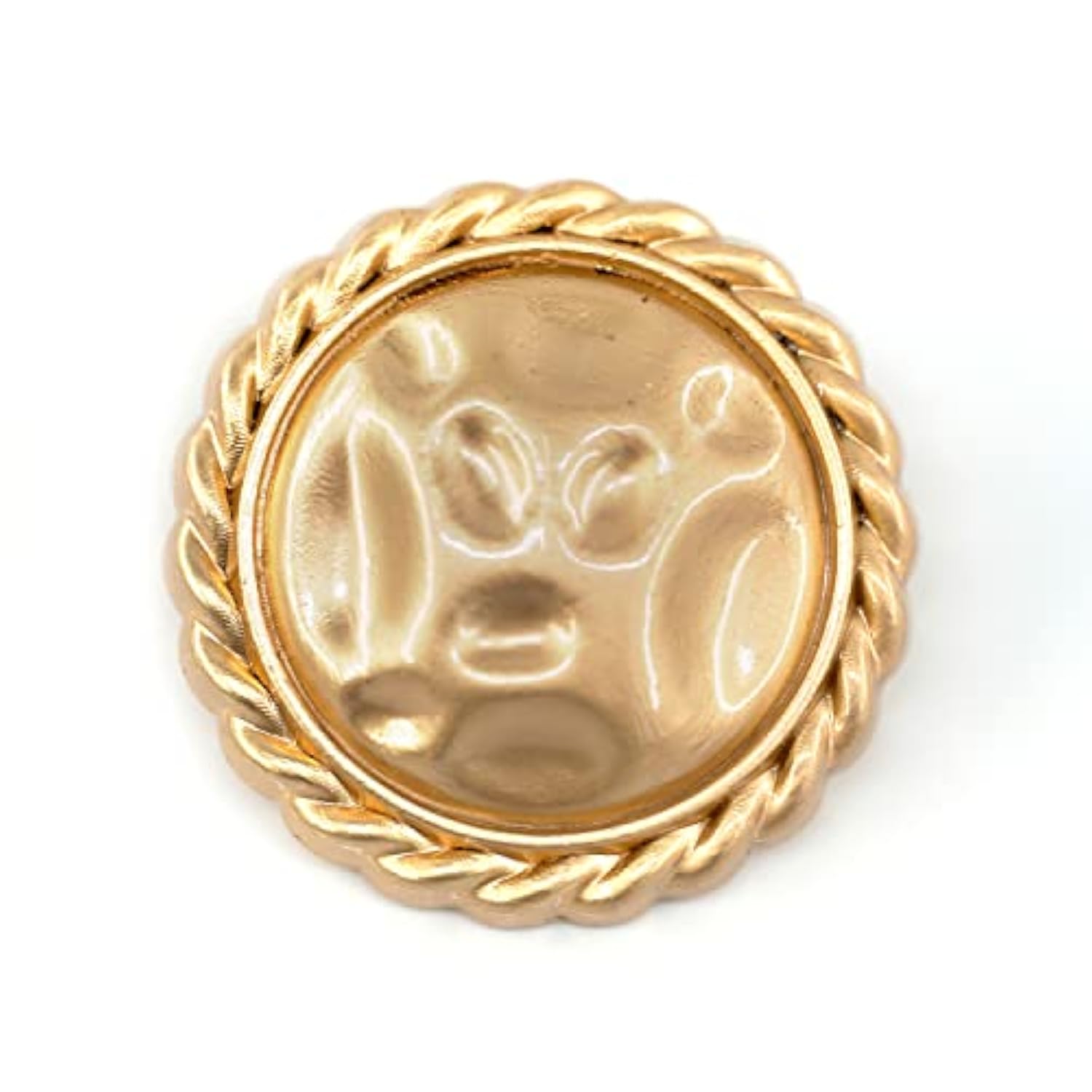 20 Pcs Stamping Lunar Surface Sewing Golden Metal Shank Coat Buttons -