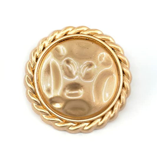 20 Pcs Stamping Lunar Surface Sewing Golden Metal Shank Coat Buttons -