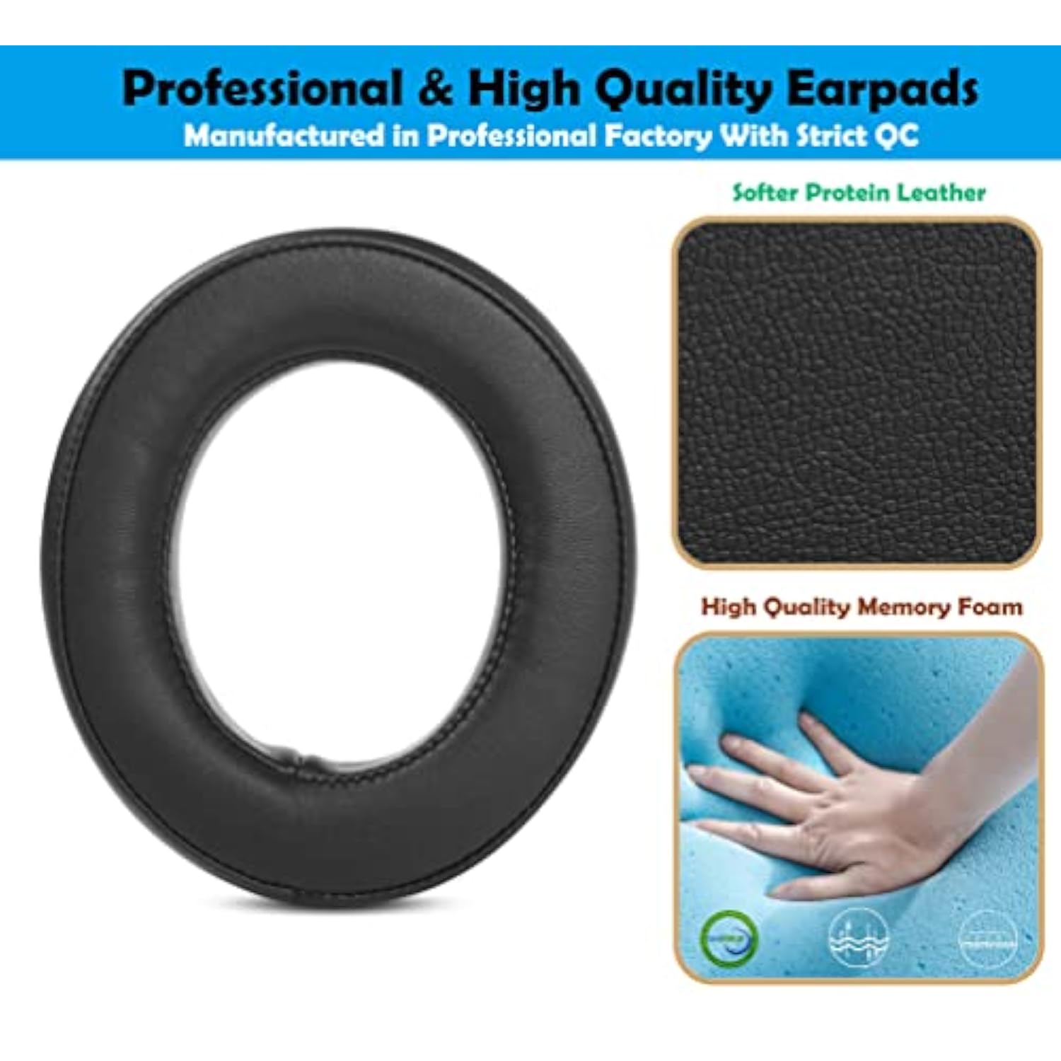 Thickened Protein Lether Headphone Earpads Headset Replacement Ear Pads Compatible With Corsair Hs50/Pro Hs60/Pro Hs70/Pro Stereo Gaming Headset