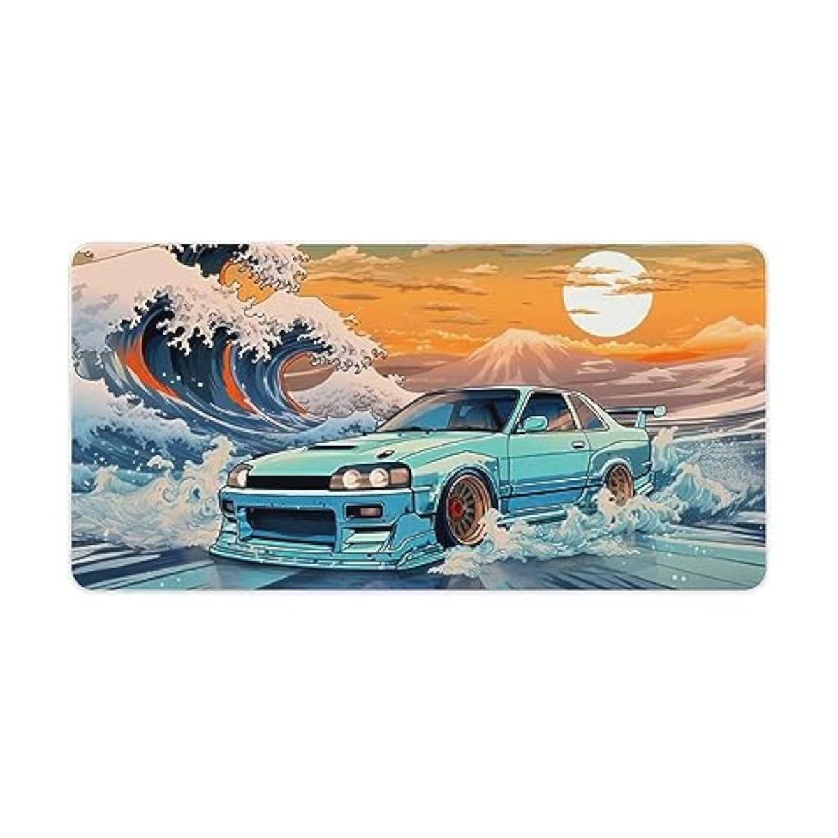Large Desk Mats On Top Of Desks Pad Big Mousepads Gaming Cool Mouse Pads For Desktop Office Supplies Accessories R33 Great Wave Japanese Jdm Car 23.6 X 11.8 Inch