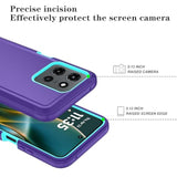 Phone Case For Motorola Moto G 2025/Moto G Play 5G 2025 Case With Hd Screen Protector, Heavy Duty Shockproof & Dropproof 3-Layer Cover Phone Case,Purpleskyblue