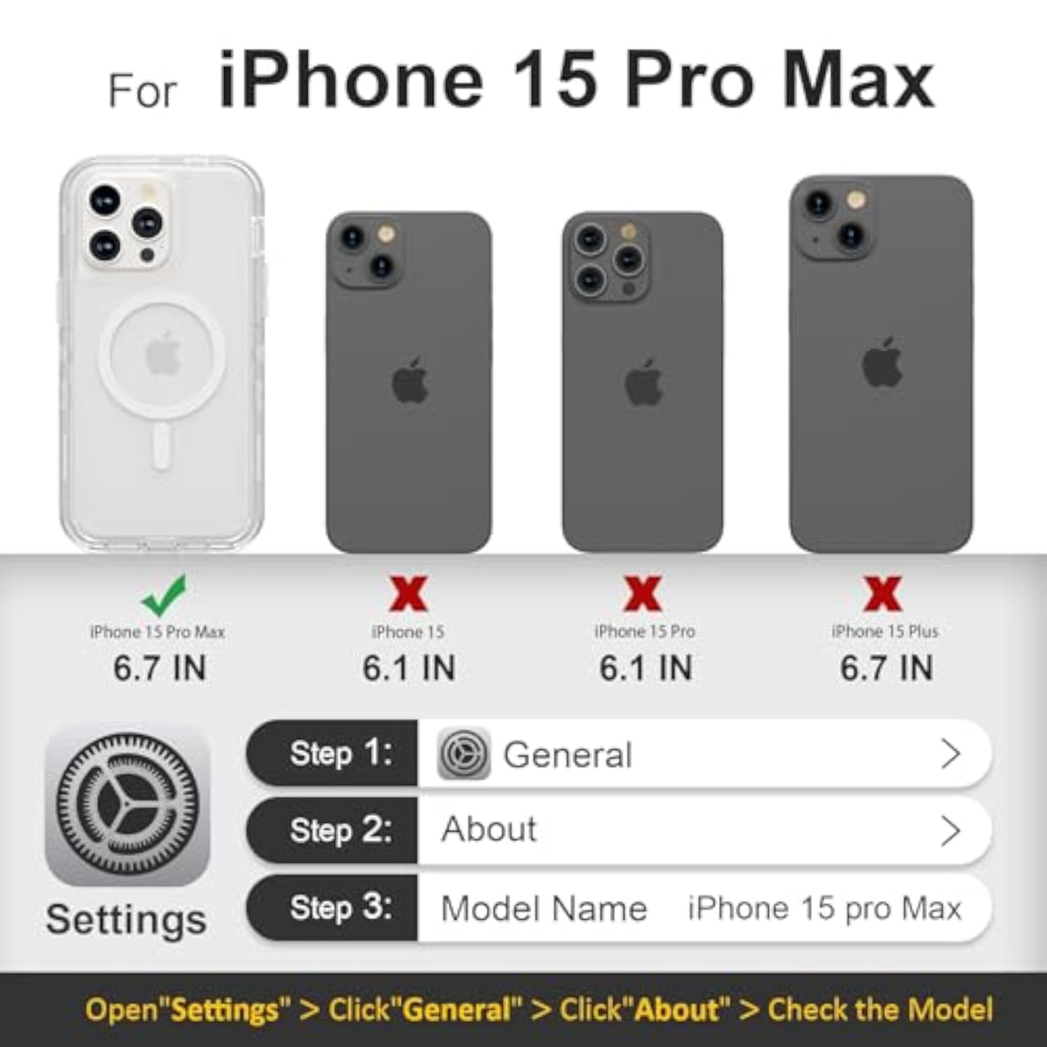 Clear Heavy Duty Magnetic Case for iPhone 15 Pro Max Phone Cases