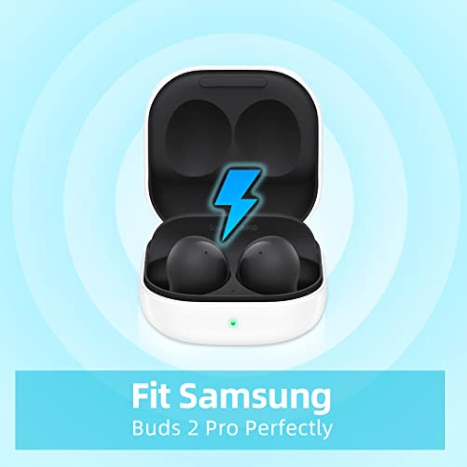3 Pairs Memory Foam Ear Tips For Samsung Galaxy Buds 2 Pro, Super Comfort & Anti-Slip Replacement Ear Tips, No Silicone Eartips Pain, With Storage Box And Fit In The Charging Case, Black | Medium