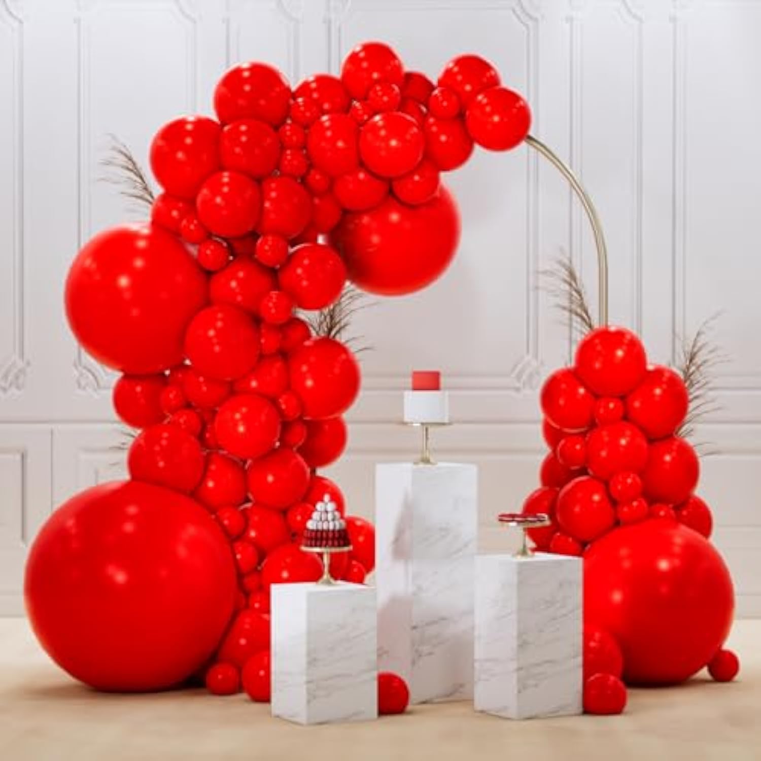 Red Balloons 99 Pcs Different Sizes Of 36 18 12 10 5 Inch Matte Red Latex Balloon Arch Kit Garland For Valentine'S Day Graduation Memorial Day Christmas Birthday Party Decorations Red-Y57