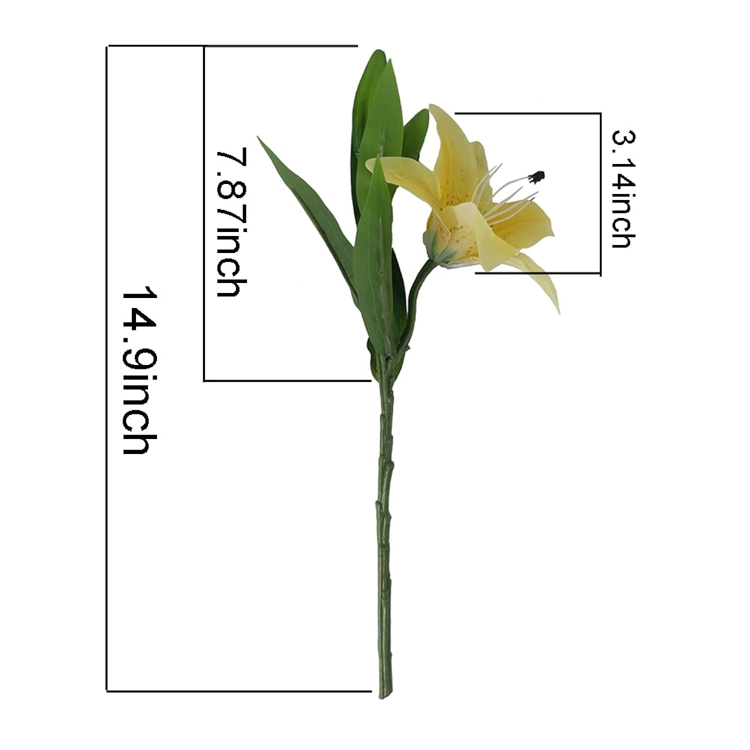 7 Pcs Artificial Lily Flowers Artificial Lilies Flowers For Home Wedding Bouquets Home Hotel Party Decor Graves Arrangement (Yellow)